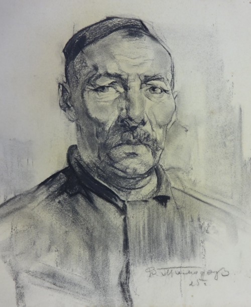 Тимофеев Василий Кириллович.  1891-1968. Татарин. 1925. Бумага, уголь.
