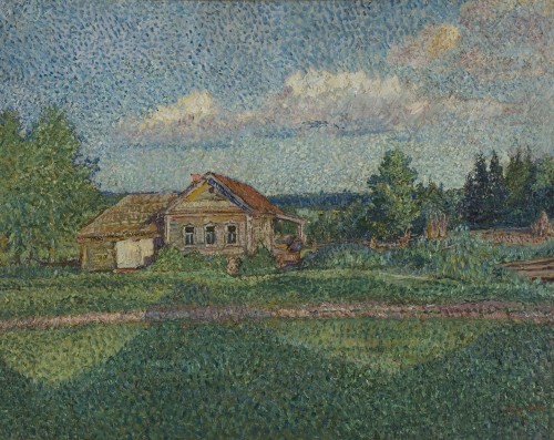 Бурлюк Д. Д.  Пейзаж с домом. 1900-е