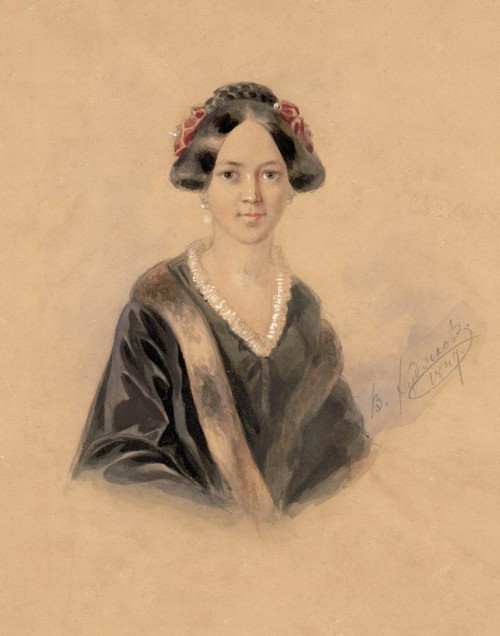 Худяков Василий Григорьевич. 1826 – 1871 Женский портрет. 1847 