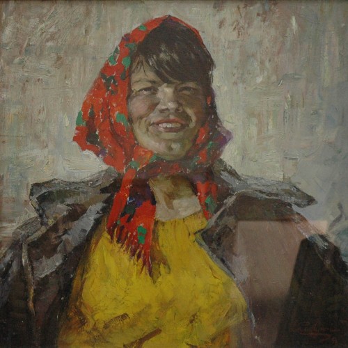 Симбирин Е.А. Портрет Фортовой Марии, строительницы КамАЗа, вентиляционника-маляра, 1972 г.