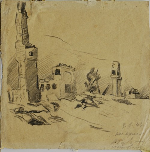  Под Орлом. Руины. 1943