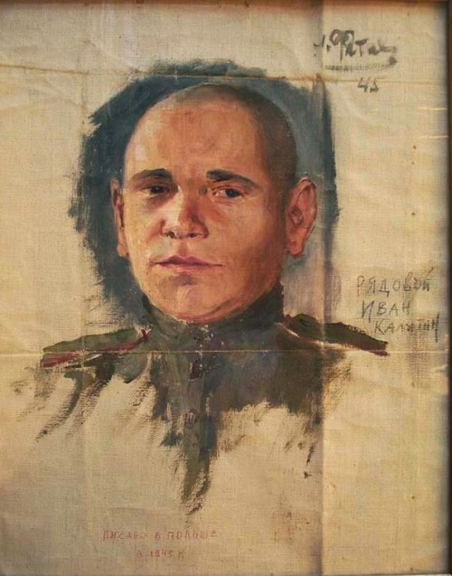 Рядовой Иван Калитин, Холст/масло, 1945 , из коллекции семьи художника
