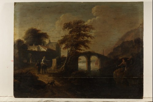 Голландский мастер XVIII века. Пейзаж с каменным мостом