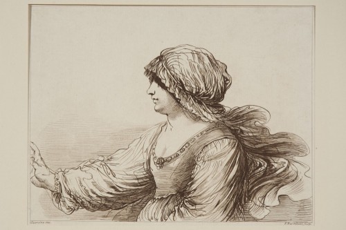 Бартолоцци, Франческо - Этюд женской фигуры. По рисунку Джованни Франческо  Барбьери (Гверчино). 1760 – е.