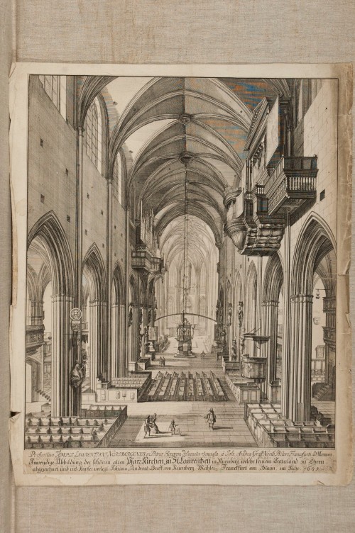 Краус, Иоган Ульрих - Вид церкви Св. Лаврентия. 1685  