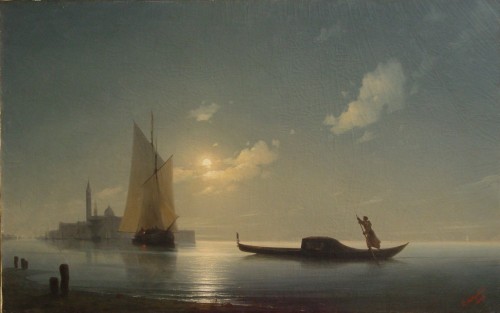 Айвазовский (Гайвазовский) И. К. Гондольер на море ночью. 1843