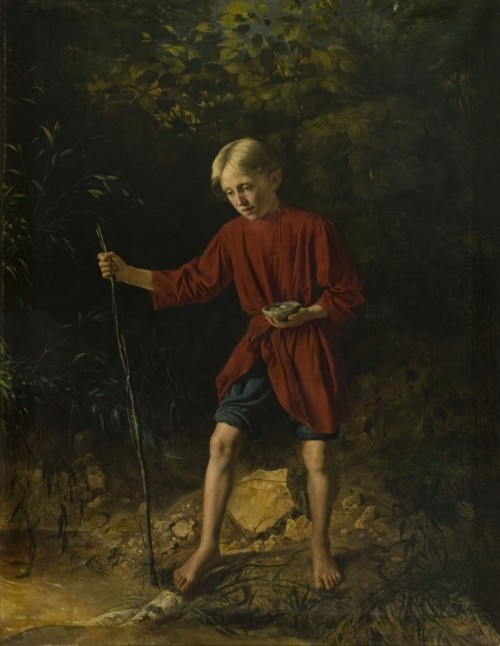 Пукирев В.В. Мальчик с птичьим гнездом. 1856