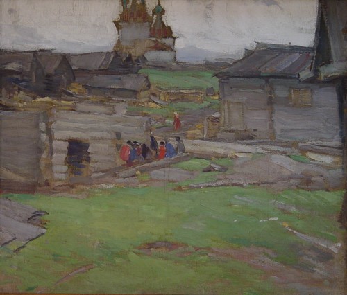 Архипов (Пыриков) А. Е.  Этюд со срубом. 1900-е