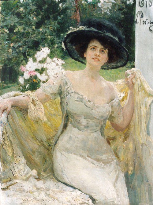 Репин И. Е.  Портрет  артистки Беллы Горской. 1910