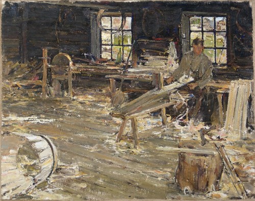 Фешин Н.И. В бондарной мастерской. 1914