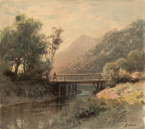 Лагорио Л. Ф.  Пейзаж с мостиком 1886 