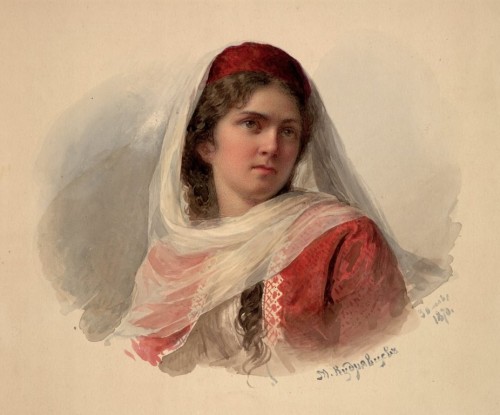 Кудрявцев Михаил Андреевич. 1847 – 1872 Женский портрет.1870 