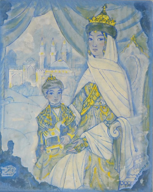 Ахмаров Чингиз Габдрахманович (г.р. 1912).Старинная фреска.холст,темпера