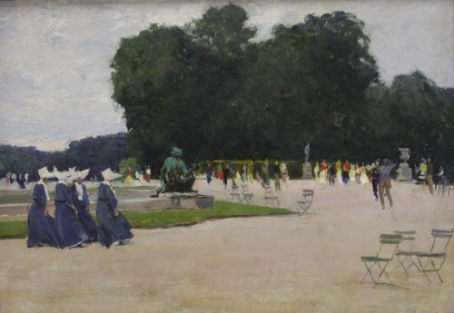 Осенев Николай Иванович (г.р. 1909).В парке Версаля.1961.дерево,масло