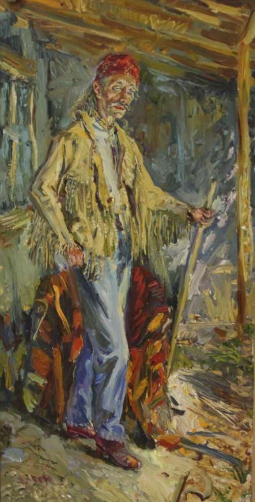 Сайфутдинов А.К. 1963 Жан Клод в индейском  костюме. 1992 г. Холст, масло