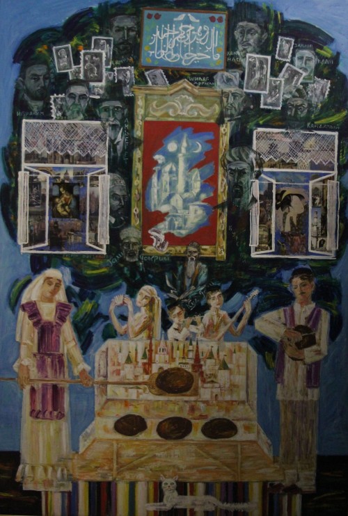 Шайдуллин Ш.М.1947 Триптих «Пробуждение» Центральная часть «День хлеба».1990  Холст, масло