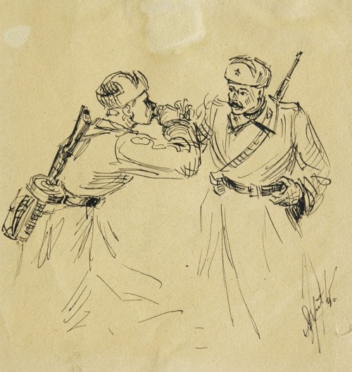 Рисунки военных лет Александра Хуторова (1921 г.р.)