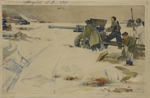 Артиллеристы. Пушка №16214. 1944